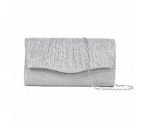 TTPSRY Bolso Clutch Mujer Fiesta Elegante sobre Brillante Plateado Dorado Bolsos de Mano Boda Clutches Cartera Cadena Larga Desmontable para Bodas Eventos Noche