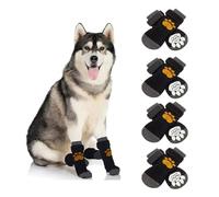 TTPSRY Calcetines Perro 8 Piezas Pata Protector Antideslizante con Correas Ajustables Tracción Autoadhesiva en Suelo de Madera Dura para Perros Pequeños a Grandes (Amarillo M)