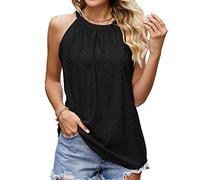 TTPSRY Camiseta Tirantes Mujer Tank Top Camisola Verano Cuello Halter Blusa sin Mangas Tops Elegante Ropa Casual Deporte Algodón Camisetas Veraniegas