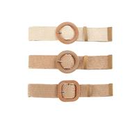 TTPSRY Cinturón Ancho Mujer de Paja Natural con Hebilla Redonda Cinto de Moda para Verano y Primavera Ideal para Vestidos y Faldas Cinturones de Estilo Bohemio para Mujeres