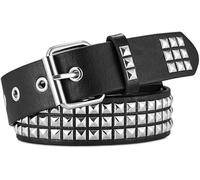 TTPSRY Cinturón Ancho Punk Cuadrado Metálico Decorativo Ajustable Hebilla Plateada Remaches Piramidales 3.8cm Accesorios moda Estilo Alternativo