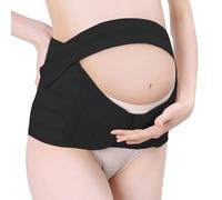 TTPSRY Cinturón de Maternidad Embarazo 3 en 1 Banda de Soporte de Vientre de Embarazo Transpirable Cinturón de Soporte Ajustable para Cintura Abdomen de Espalda Banda de pre y Posparto(Negro/L)