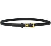 TTPSRY Cinturón fino Elegante Cuero Genuino Hebilla Dorada Decorativa Ajustable Estilo Clásico Complemento Vestimenta Femenina