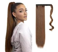 TTPSRY Cola Caballo Postizo Liso Largo 24 Pulgadas 60cm Extensión Cabello Sintético Natural Coleta Envolvente Pelo Artificial