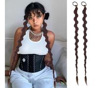 TTPSRY Coleta Postiza 70cm Pelo de Cabello Trenzas Cola de Caballo Extensiones Natural Postizo Trenza Sintética Postizos de para Mujer