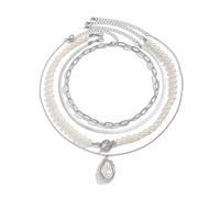 TTPSRY Collar De Perlas Multicapa Con Colgante De Perla Barroca Cadena Dorada Elegante Para Mujer Joyería De Moda Collares De Perlas Accesorios De Bisutería Fina