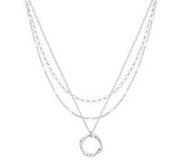 TTPSRY Collar Mujer Colgante Multicapa Plata Cadenas Superpuestas Gargantilla Colgantes Mujer Elegante Joyería Moderna Accesorios Moda