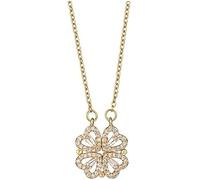 TTPSRY Collar Mujer Colgante Plata Corazón Cristales Brillantes Cadena Ajustable Colgantes Mujer Elegante Joyería Fina Regalo Cumpleaños Aniversario San Valentín(Oro)