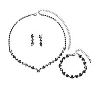 TTPSRY Conjunto Joyas Cristal Brillante Collar Pendientes Pulsera Elegante Adorno Mujer Accesorio Fiesta Boda