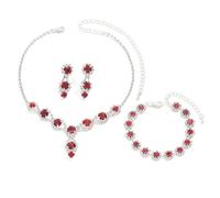 TTPSRY Conjunto Joyas Cristal Brillante Collar Pendientes Pulsera Mujer Elegante Adorno Nupcial Fiesta Ceremonia