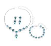 TTPSRY Conjunto Joyas Cristal Brillante Collar Pendientes Pulsera Mujer Elegante Adorno Nupcial Fiesta Ceremonia