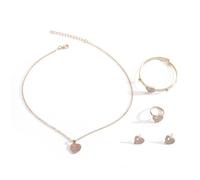TTPSRY Conjunto Mariposa Brillante Collar Pulsera Pendientes Anillo Joyería Mujer Cristales Elegante