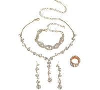 TTPSRY Conjunto Pendientes y Collar Mujer Brillantes Cristal Joyas Boda Fiesta Elegante Set Joyería Novia Regalo Cumpleaños Aniversario Ceremonia Diamante Imitación