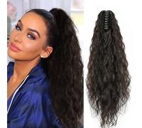 TTPSRY Extensión Cabello Ondulado Cola Caballo Pinza Garra 50cm Aspecto Natural Voluminoso Rizado Resistente Calor