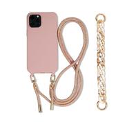 TTPSRY Funda con Cuerda para iPhone 15Pro/15ProMax Carcasa con Cordón Suave Silicona Choque Anti Arañazos Case Colgante Ajustable Collar de Cuello Cadena