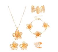 TTPSRY Joyas Mujer 6 Piezas Acero Inoxidable Con Diseño Floral PendientesPulsera y Collar Elegantes Para Cualquier Ocasión