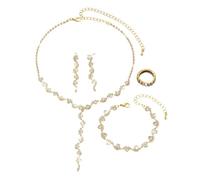 TTPSRY Juego de Joyas de Mujer Elegante con Cristales Brillantes Conjunto Collar y Pendientes para Fiestas y Eventos Especiales