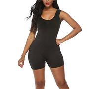 TTPSRY Mono de Mujer Corto en General Yoga Mono Corto Elegante Sin Mangas Correa de Espagueti Casual Jumpsuit Ropa Traje Una Pieza Elásticos (Negro/L)