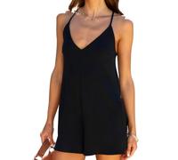 TTPSRY Mono de Mujer Corto Sin Mangas Mono Cortos Jumpsuits Verano Casual Jumpsuit con Bolsillos Tirantes Ajustables Espagueti Jumpsuit Verano Suelta Elegante Jumpsuit(M)