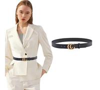 TTPSRY Mujer Cinturón de Vestido Pantalones Cinturón Delgado Ancho Cintura Cinturones Ajustable Correa con Hebilla de Oro, 95 cm, 95 CM