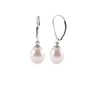 TTPSRY Pendientes Colgantes Perla Doble Elegantes Chapados Oro 18k Estilo Clásico Naturales Brillantes Joyería Mujer