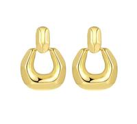TTPSRY Pendientes de Mujer Aro Redondo Doble Cristal Trapezoidal Oro Declaración Colgantes Geométrico hipoalergénicos Regalos de Bisutería para Niñas