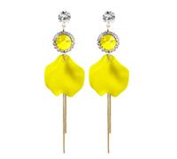 TTPSRY Pendientes Elegantes para Mujer y Niña - Gota Flor Larga de Pétalos de Rosa - Hipoalergénicos con Strass Joyas de Regalo