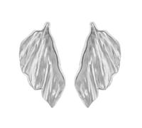 TTPSRY Pendientes Forma Hoja Texturizada Estilo Orgánico Acabado Metálico Grandes Llamativos Elegantes Joyería Mujer Accesorios Tendencia