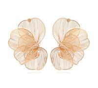 TTPSRY Pendientes Grandes Forma Floral Calados Metálicos Elegantes Joyería Femenina Accesorios Decorativos Estilo Bohemio