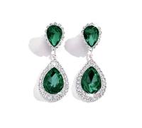 TTPSRY Pendientes Lágrima Cristal Brillante Colgantes Elegantes Joyas Mujer Adorno Nupcial Complemento Fiesta