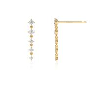 TTPSRY Pendientes Largos Cascada Cristales Brillantes Zirconia Cúbica Elegantes Joyería Mujer Dorados 30mm