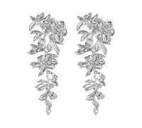 TTPSRY Pendientes Largos Florales Cascada Elegantes Aretes Colgantes Brillantes Joyas Mujer Accesorios Boda Fiesta