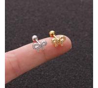 TTPSRY Pendientes Lazo Mariposa Cristales Brillantes Tragus Helix Cartílago Joyería Mujer