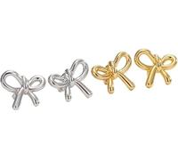 TTPSRY Pendientes Lazo para Mujer Piercing Oreja Tragus Nariz Aretes Forma Moño Joyas Accesorios Elegantes Hipoalergénicos Modernos para Uso Diario Fiesta Regalo