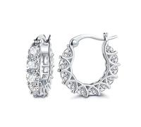 TTPSRY Pendientes Mujer Aro Pequeño con Circonitas Brillantes de Plata Elegantes Joyas para Aros Cristales Pendientes de Oro Mujer Aretes Redondos Clásicos