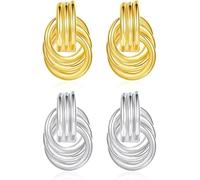 TTPSRY Pendientes Mujer Diseño Nudo Elegante Pendientes de Oro Aretes Modernos Joyería Fina Accesorios Moda Aretes Pequeños Estilo Minimalista Regalos para Mujer