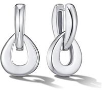 TTPSRY Pendientes Mujer Dorados Diseño Gota Elegantes Pendientes de Oro Mujer Modernos Joyería Femenina Accesorios de Moda Regalo Aretes Colgantes(Plata)