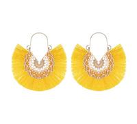 TTPSRY Pendientes Mujer Flecos Bohemios de Oro Mujer Vintage Pendientes Largos Elegantes Etnicos Grandes Aretes Colgantes Boho