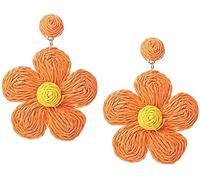TTPSRY Pendientes Mujer Flor Artesanales Pendientes de Oro Mujer Bohemios Colgantes Joyería Hecha a Mano Accesorios Elegantes Regalos para Damas Señoras Chicas Adolescentes(naranja)
