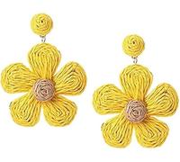 TTPSRY Pendientes Mujer Flor Artesanales Pendientes de Oro Mujer Bohemios Colgantes Joyería Hecha a Mano Accesorios Elegantes Regalos para Damas Señoras Chicas Adolescentes(Amarillo)