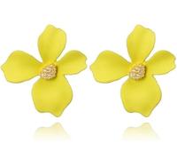 TTPSRY Pendientes Mujer Flor Blanca Pendientes de Oro Elegantes Aretes Joyería Accesorios Moda Regalos Originales para Mujer Chica Adolescente