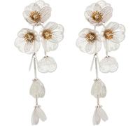 TTPSRY Pendientes Mujer Flor Elegante Largos Colgantes Joyas Boda Fiesta Accesorios Moda Pendientes de Oro Mujer Regalo Cumpleaños Navidad