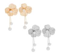 TTPSRY Pendientes Mujer Flor Perla de Oro Elegantes Joyas Accesorios Regalos Originales Aretes Grandes Modernos Bisutería Mujer Pendientes Largos Chapados