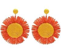 TTPSRY Pendientes Mujer Girasol Grandes Colgantes Vintage Bohemios Pendientes Elegantes Fiesta Boda Joyería Moda Accesorios Regalo(naranja)