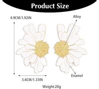 TTPSRY Pendientes Mujer Pendientes de Flor Pendientes Bohemios Pendientes Colgantes de Pétalos Grandes Joyería de Personalizados para Uso Diario y Fiesta (Blanco)