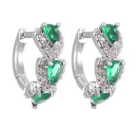 TTPSRY Pendientes Mujer Pendientes Vintage en Forma Corazón Gota con Circonitas Hipoalergénico Adecuado para uso Diario de Fiesta(Verde)