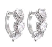 TTPSRY Pendientes Mujer Pendientes Vintage en Forma Corazón Gota con Circonitas Hipoalergénico Adecuado para uso Diario de Fiesta(Blanco)