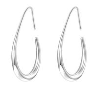 TTPSRY Pendientes Mujer Plata Elegantes Aros Modernos de Diseño Minimalista para Mujeres Ideal para Uso Diario y Ocasiones Especiales