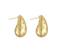 TTPSRY Pendientes Oro Lágrima con Incrustaciones de Corazón Diamante Piercing Oreja Piercing Tragus Joyería Elegante Aretes Hipoalergénicos Acero Inoxidable Chapado en Oro para Mujer