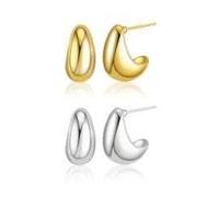 TTPSRY Pendientes Piercing Nariz Oreja Tragus Forma Curva Aro Pequeño Hipoalergénico Acero Inoxidable Joyería Corporal Moda Minimalista Diseño Elegante